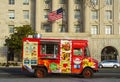 Food Truck in front of the U.S. Department of Commerce Royalty Free Stock Photo