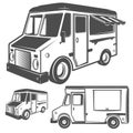 Food truck and ice cream truck for emblems and logo