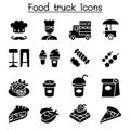 Food truck icon set Royalty Free Stock Photo