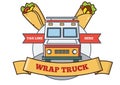 Food truck logo design specialized in wraps image Royalty Free Stock Photo