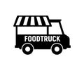 Food truck logo icon. Vector foodtruck kitchen street van design icon Royalty Free Stock Photo