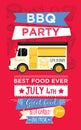 Food truck party invitation. Food menu template design. Food fly Royalty Free Stock Photo