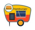 Food truck trailer vector