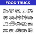 Food Truck Transport Collection Icons Set Vector Royalty Free Stock Photo