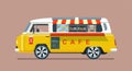Food truck van isolated. Cafe on wheels. Vector illustration