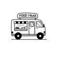 Food truck vector illustration with cute hand-drawn style isolated on white background Royalty Free Stock Photo