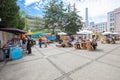 Food trucks in city square