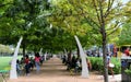 Klyde Warren Park, Dallas Food Trucks Royalty Free Stock Photo