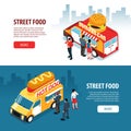 Food Trucks Horizontal Banners Royalty Free Stock Photo