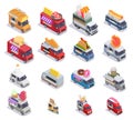 Food Trucks Isometric Collection