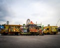 Food trucks selling various selections at the Euro Fun Park fun fair in Bukit Jalil, Malaysia.