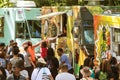 Food Trucks Serve Large Crowd At Atlanta Festival Royalty Free Stock Photo