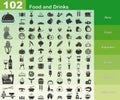 Food und Drinks - 102 Iconset - Icons Royalty Free Stock Photo