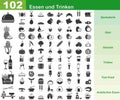 Food und Drinks - 102 Iconset - Icons Royalty Free Stock Photo