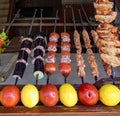 Food - various shish kabab prepared and ready to cook