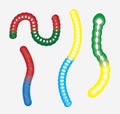 Various Types Gummy Worm Vector Illustration Royalty Free Stock Photo