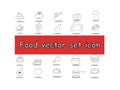 Food vector set icon black. Modern assemblage, collection