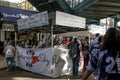 Food vendor serving hot food during outdoor festiveal Bronx NY Royalty Free Stock Photo