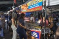 Food vendor serving hot food during outdoor festiveal Bronx NY Royalty Free Stock Photo