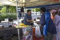 Food vendor serving hot food during outdoor festiveal Bronx NY