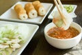 Food Vietnam With fresh vegetables Grilled Pork Ball Served with