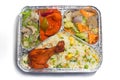 The Food Warmer Aluminum Foil Rectangular Disposable Parcel lunch box. Thai and Chinese style meal take away delivery. 450ML 3