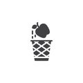 Food waste bin vector icon