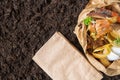 Food waste.compost from food waste. environmental control Royalty Free Stock Photo