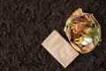 Food waste.compost from food waste. environmental control Royalty Free Stock Photo