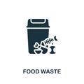 Food Waste icon. Monochrome simple Sustainability icon for templates, web design and infographics