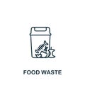Food Waste icon. Monochrome simple Sustainability icon for templates, web design and infographics