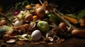 Food waste, Pile of composting organic waste