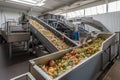food waste recycling facility, transforming leftover produce into new products