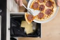 Food Waste. Throw Away Pizza Royalty Free Stock Photo