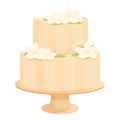 Food wedding cake icon cartoon vector. Groom party