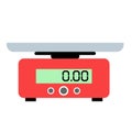 Food weight kitchen on white background. domestic weigh scale food balance sign. food scale symbol. flat style. digital food scale