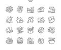 Food Well-crafted Pixel Perfect Vector Thin Line Icons 30 2x Grid for Web Graphics and Apps.