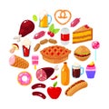 Food on white background