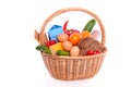 Daily food in a wicker basket Royalty Free Stock Photo