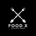 Food x spoon fork logo icon design template vector Royalty Free Stock Photo