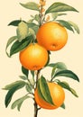 Juicy tangerine organic mandarin leaf orange ripe fruit tree fresh nature yellow food Royalty Free Stock Photo