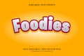 Foodies Editable text Effect with 3d vector design Royalty Free Stock Photo