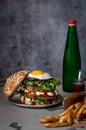 Foodporn Beef Burger, Junk Food Royalty Free Stock Photo