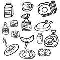 Foods doodles, Vector Illustration