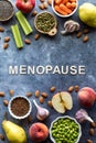 Foods high in phytoestrogens which may benefit hormones during menopause. Royalty Free Stock Photo