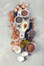 Foods high in plantbased fats Royalty Free Stock Photo