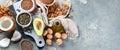 Foods high in plantbased fats Royalty Free Stock Photo