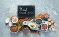 Foods high in plantbased fats Royalty Free Stock Photo