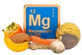 Foods Highest in Magnesium, 3D rendering