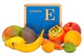 Foods Highest in vitamin E, 3D rendering